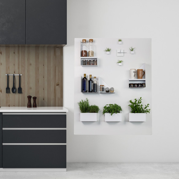 Kalamitica Set 2 Contenitori Magnetici in Acciaio - Bianco/Antracite Fino Al -60%