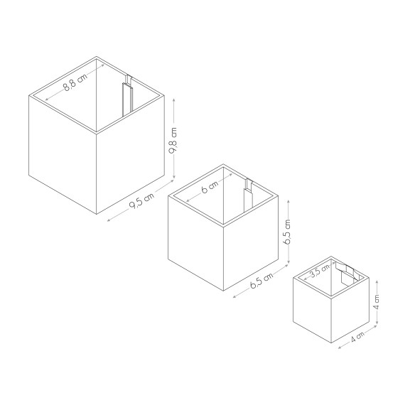 Kalamitica Set di 3 Cubi Magnetici Ø 3,5-6-9 cm Nuova