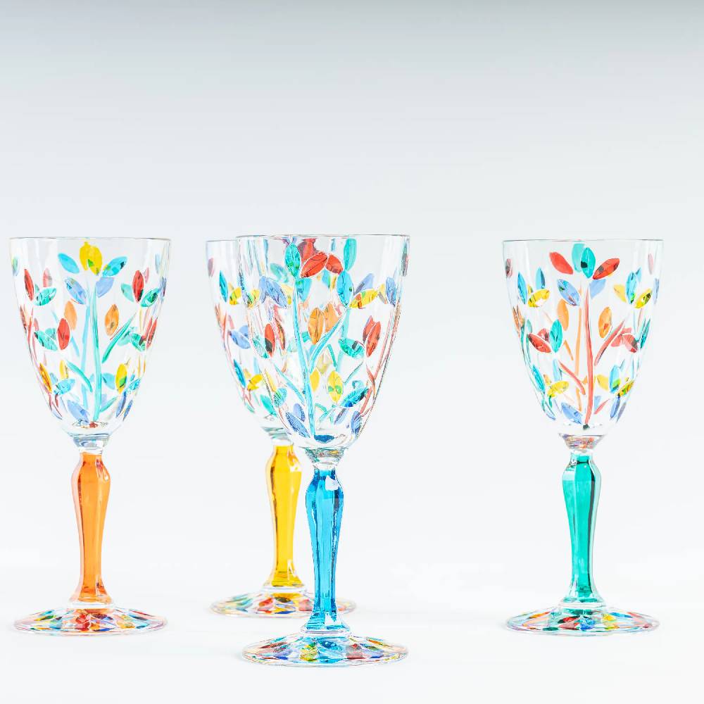 Les Ottomans Set of four crystal glasses CGJ05 Soddisfazione Garantita