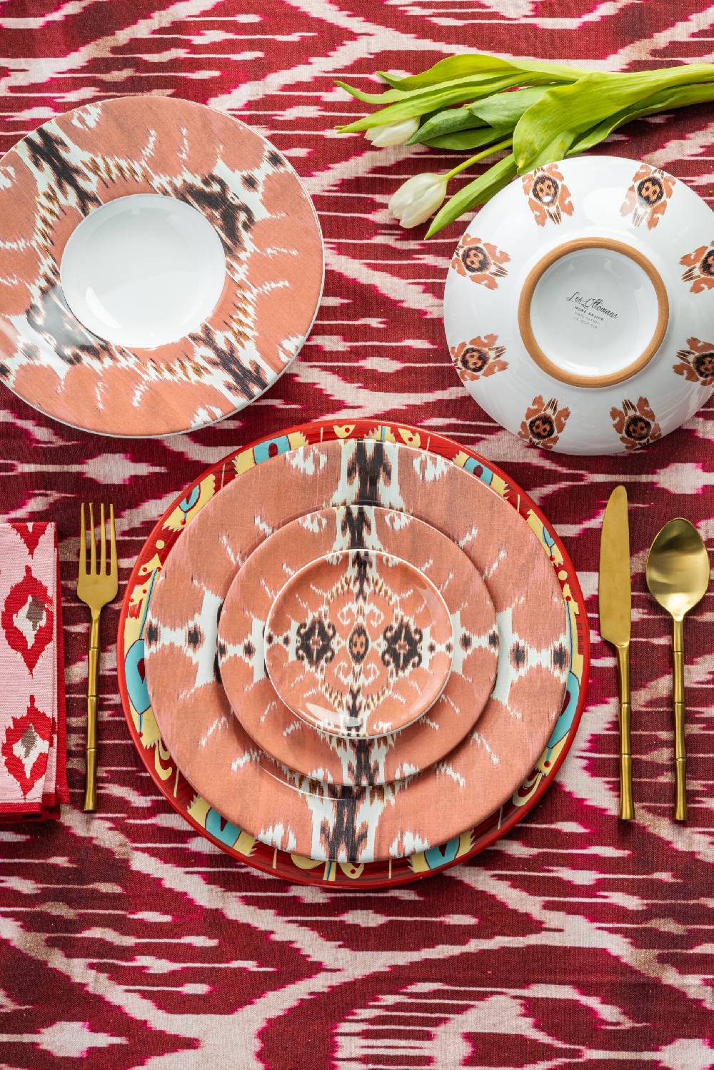 Les Ottomans Ikat ceramic bowl Presa