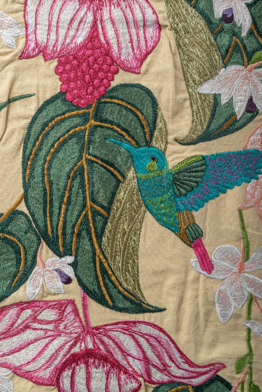 Les Ottomans Embroidered cotton tablecloth EBT15 Prezzo Ridotto