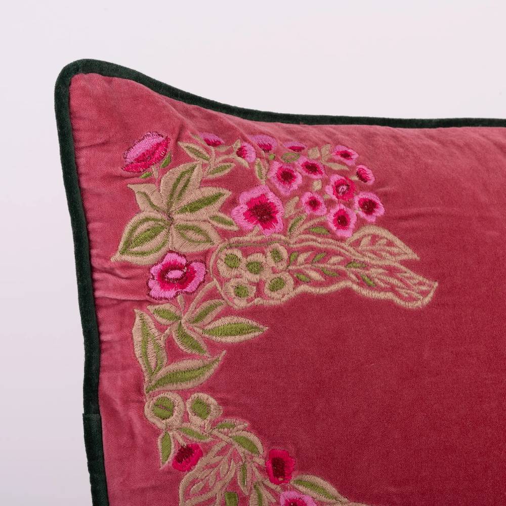 Les Ottomans Embroidered velvet cushion EBC24 Nuova