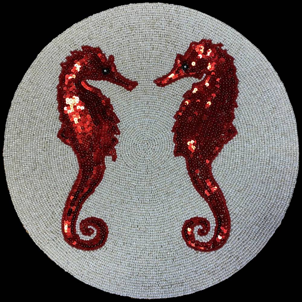 Les Ottomans Set of two Beaded Placemats TJS03 Saldi Di Fabbrica
