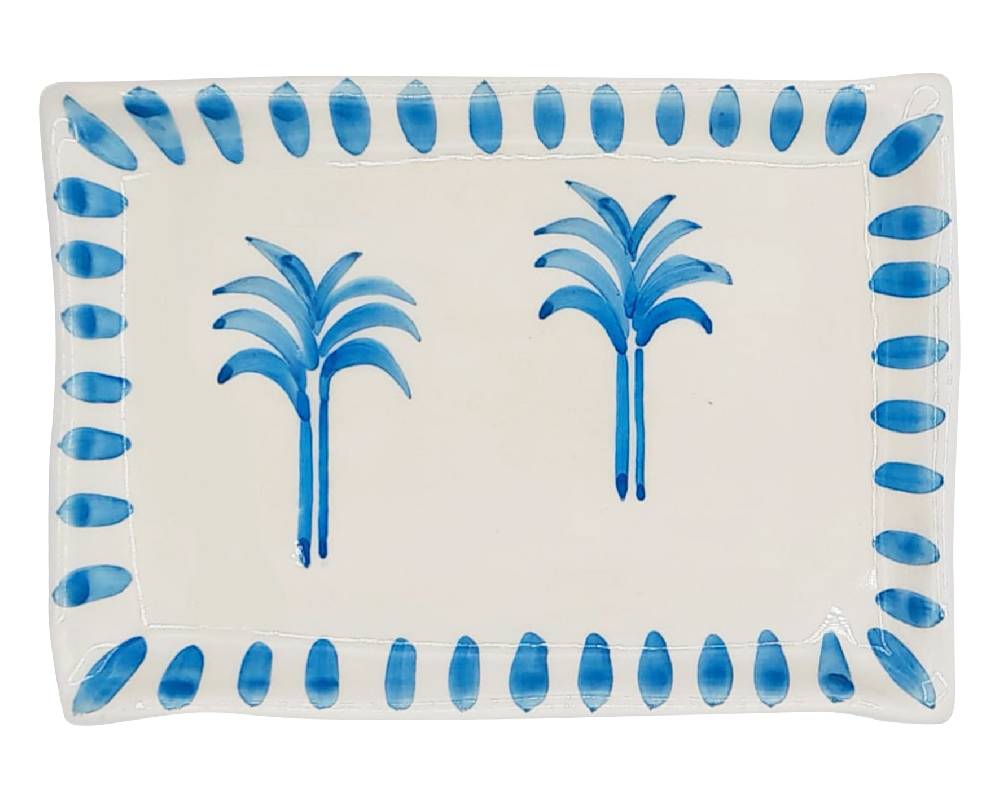 Les Ottomans Palm handpainted ceramic small tray 2025