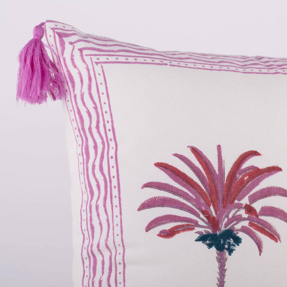 Les Ottomans Hand-printed cotton cushion THC02 Spedizione Gratuita