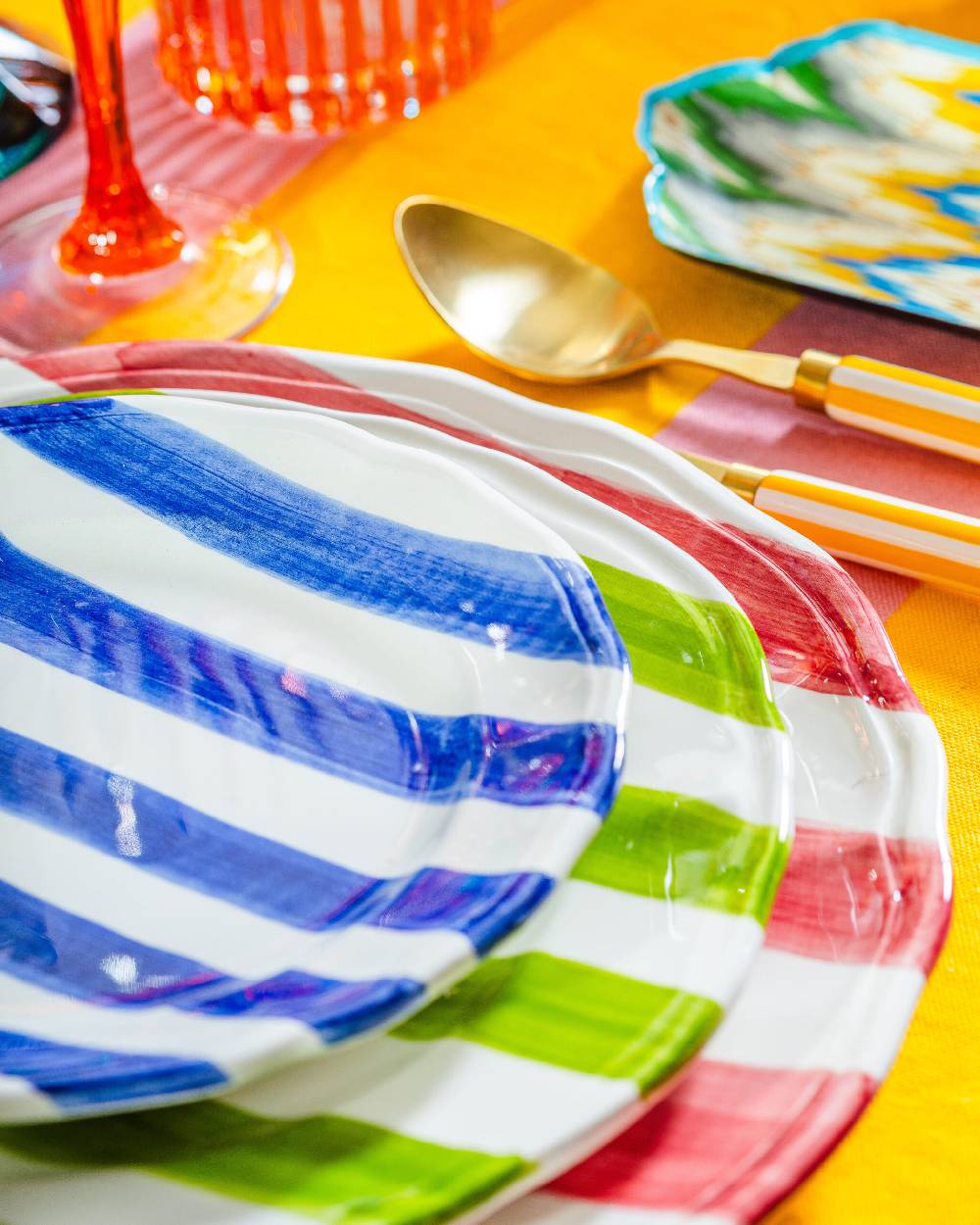 Les Ottomans Ceramic plate stripes ST05 Offerte