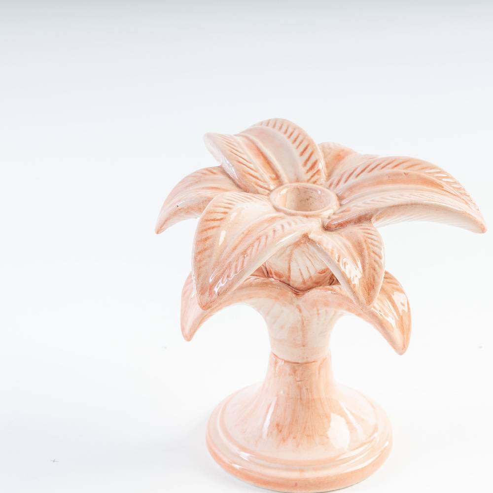 Les Ottomans Handpainted palm ceramic candleholder MARP06 Negozio