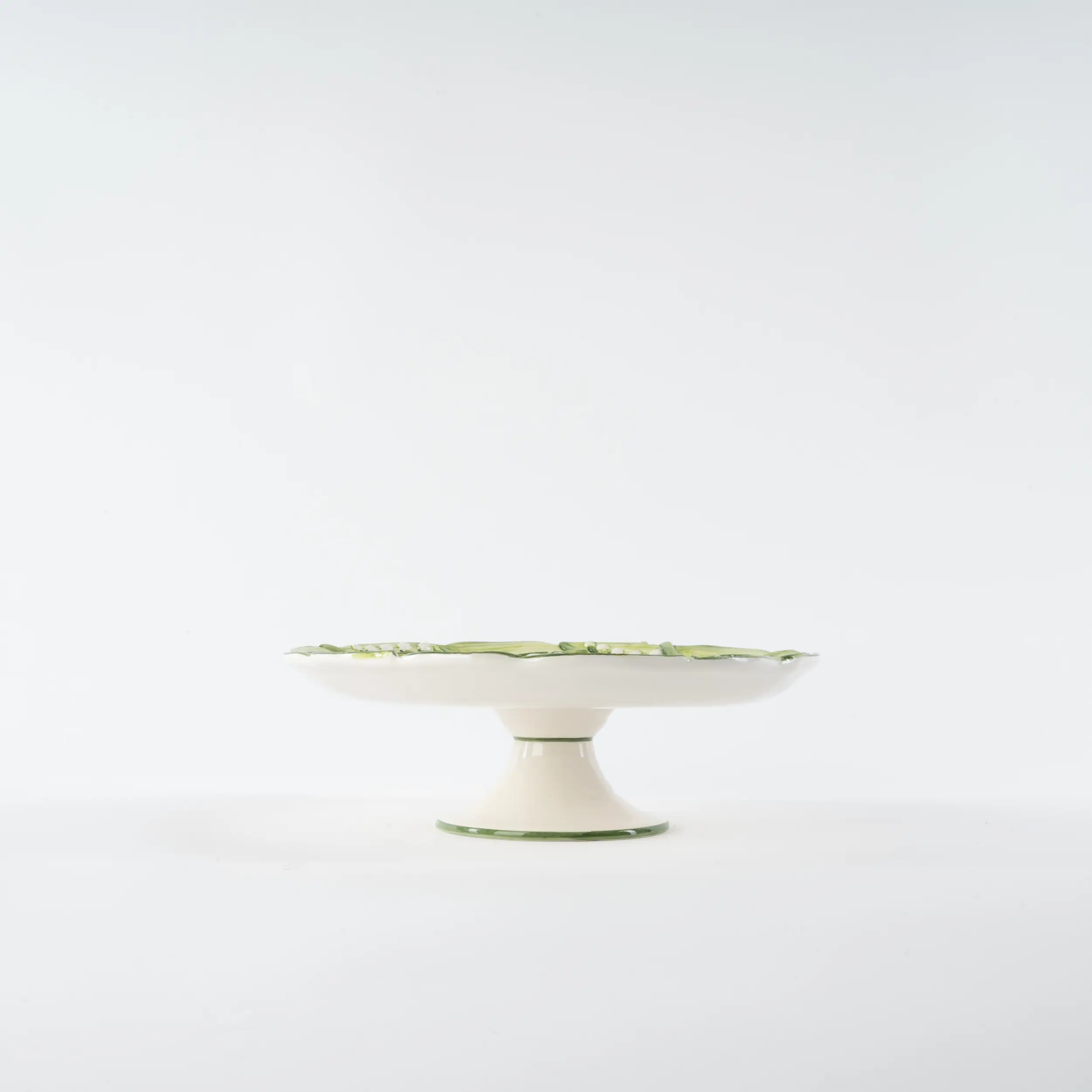 Les Ottomans Lilly of the valley handpainted ceramic cake stand Sconto