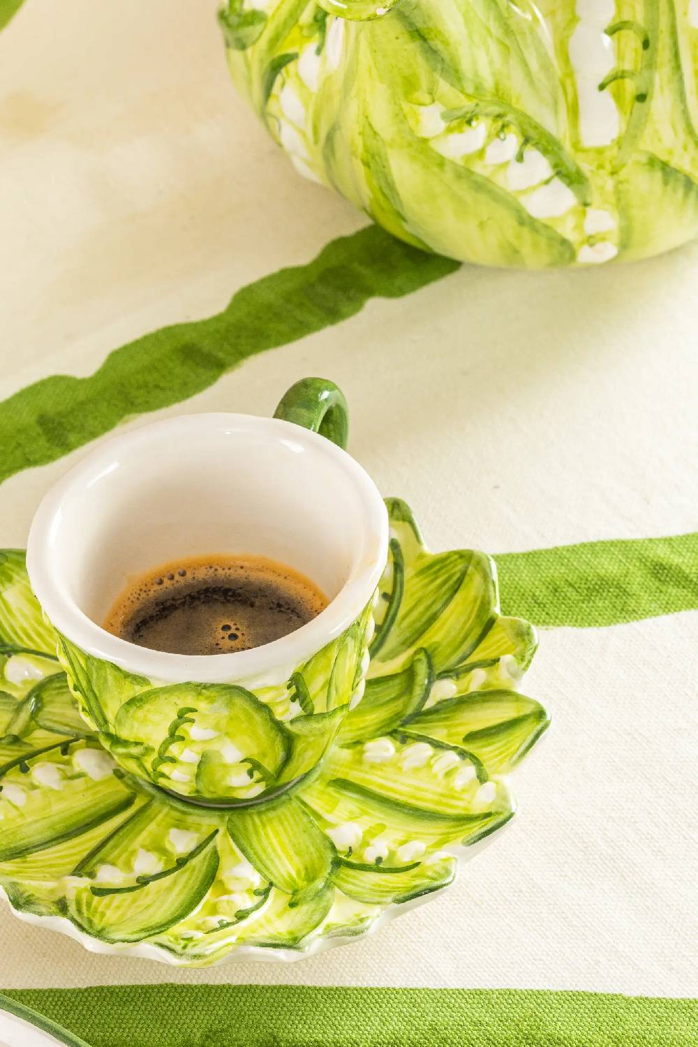 Les Ottomans Lilly of the valley ceramic coffee cup Economico