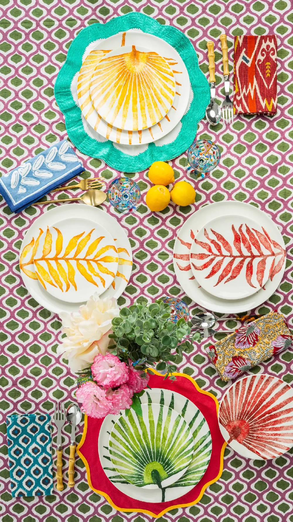 Les Ottomans Ceramic plate leaves LE05 Sconto