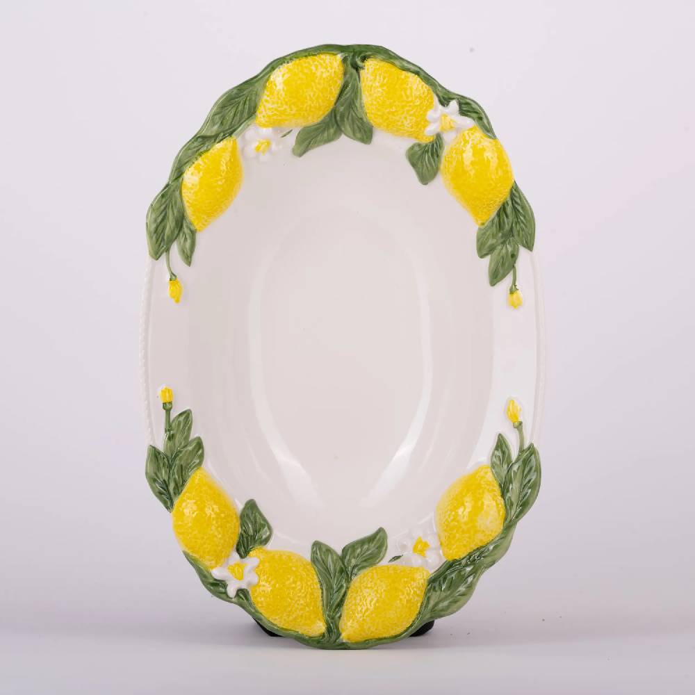 Les Ottomans Lemon handpainted ceramic tray Offerte