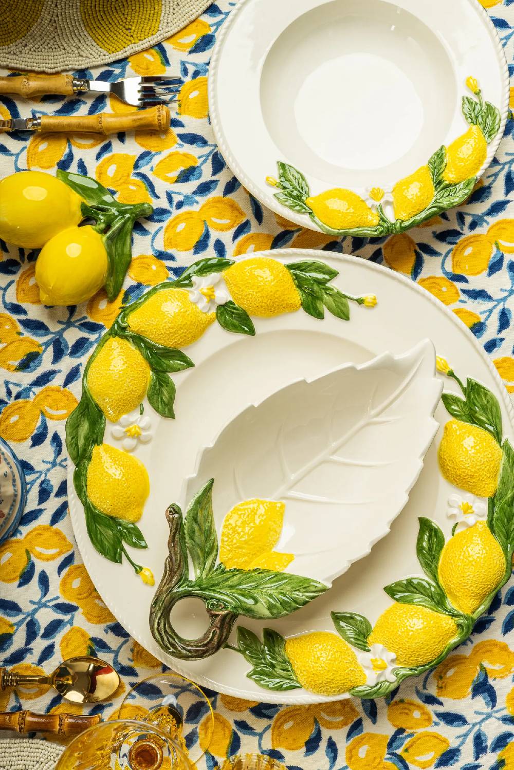 Les Ottomans Lemon handpainted ceramic starter Vendita Calda