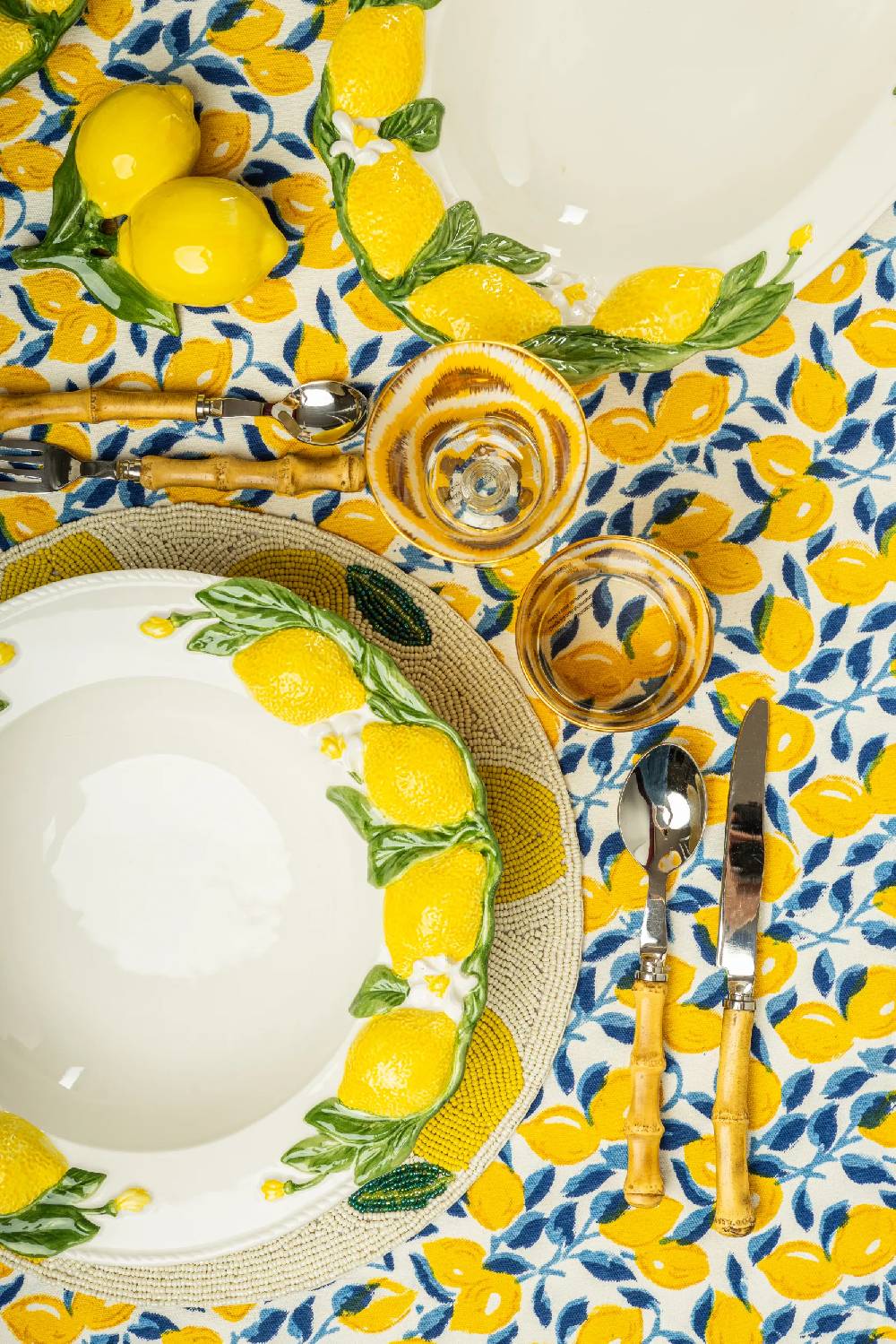Les Ottomans Lemon handpainted ceramic dessert plate I Più Venduti