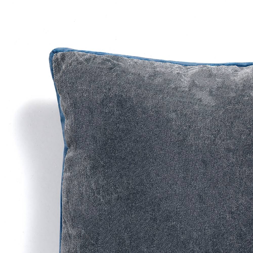 Oresteluchetta Cuscino VELVET GREY & BLUE Nuovo