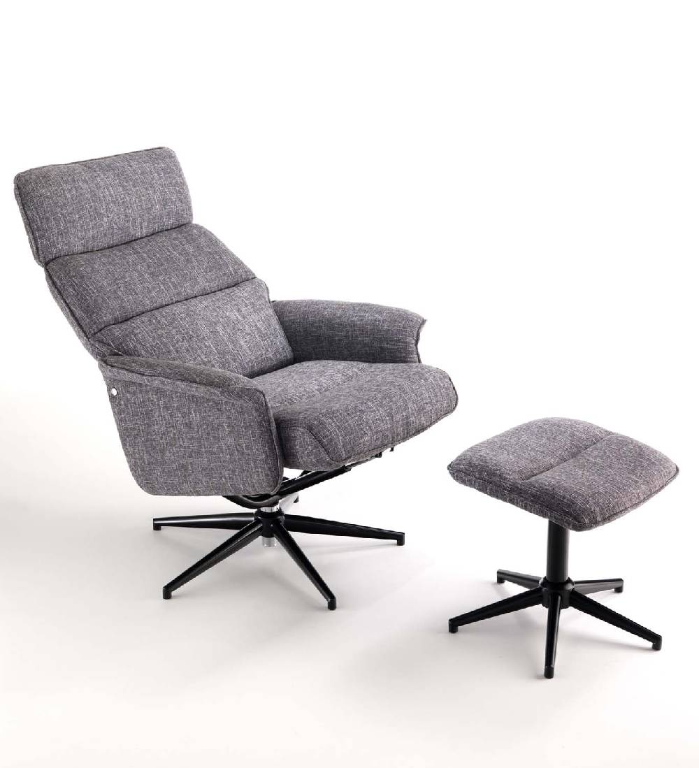 Oresteluchetta poltrona comfort girevole con pouf NORY Sconto