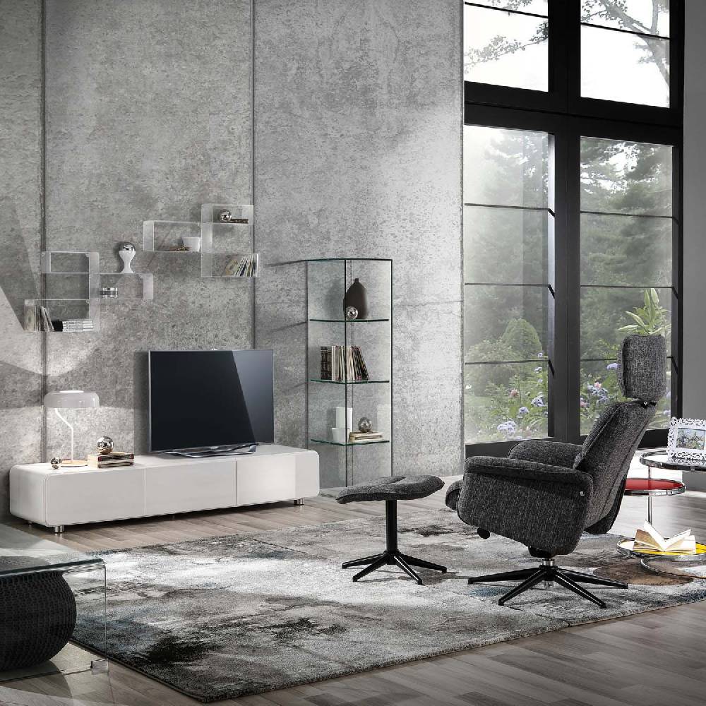 Oresteluchetta poltrona comfort girevole con pouf NORY Sconto