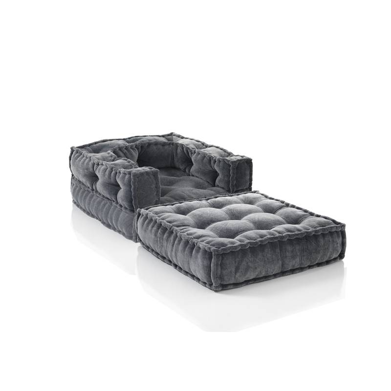 Oresteluchetta Poltrona/Chaise longue VELLUTO YANTRA GREY Qualità Garantita