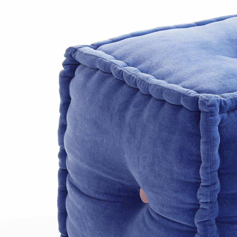 Oresteluchetta Pouf quadrato VELVET BLUE In Linea