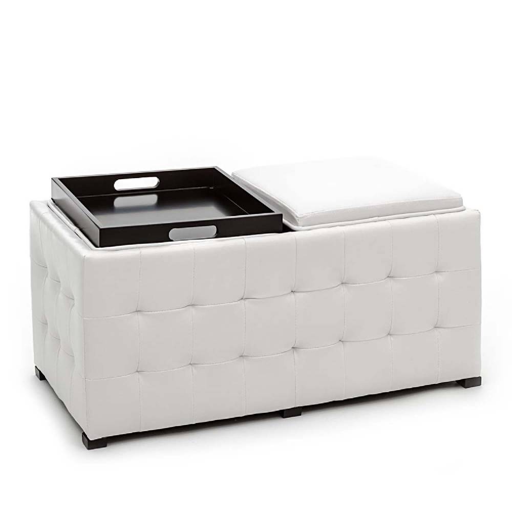 Oresteluchetta doppio pouf poggiapiedi LOWELL WHITE Hotsell