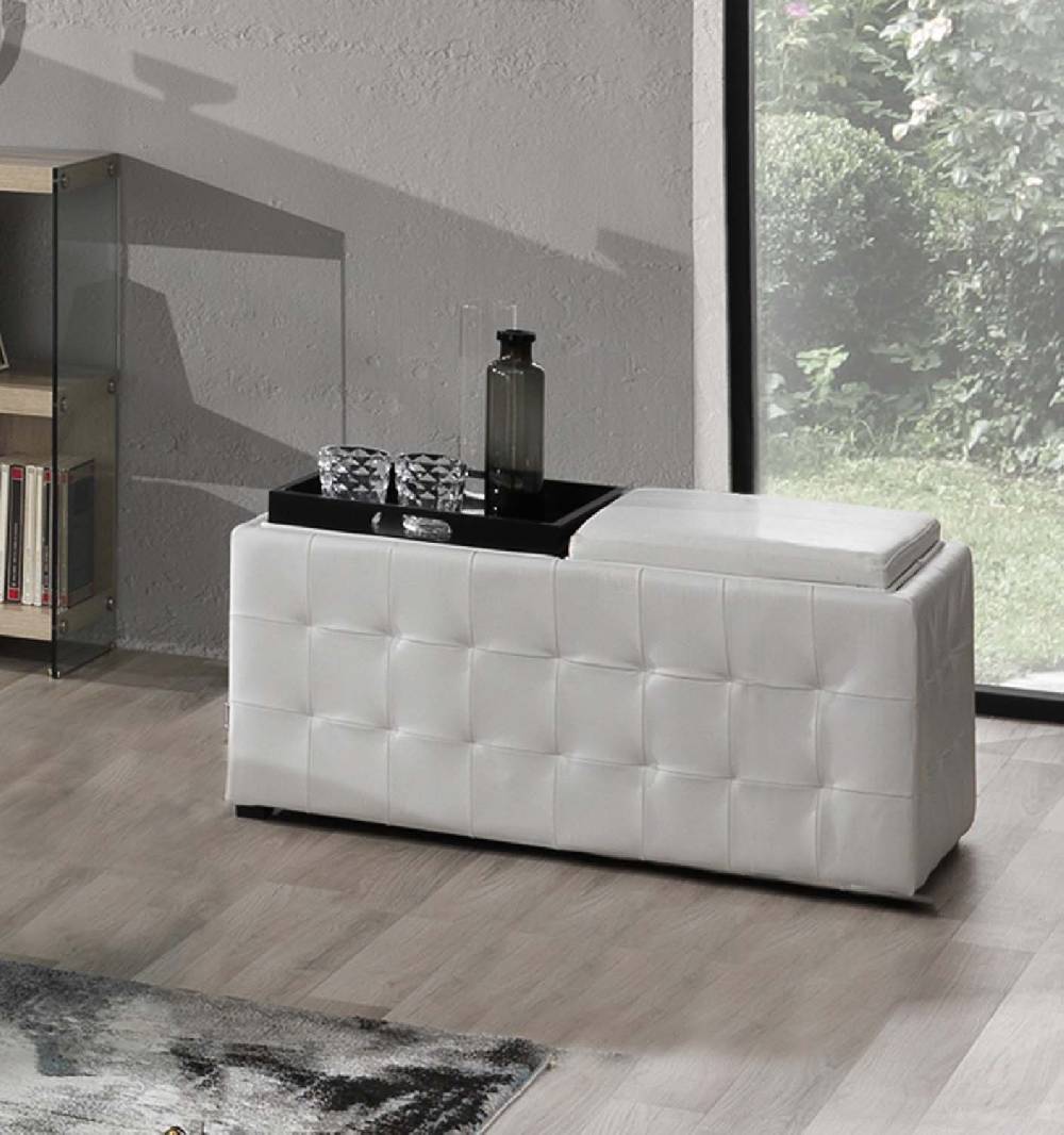 Oresteluchetta doppio pouf poggiapiedi LOWELL WHITE Hotsell