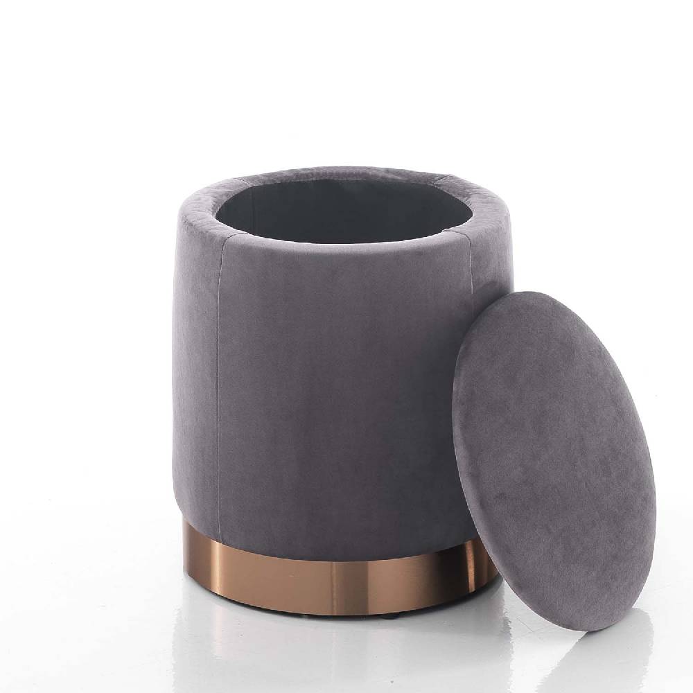 Oresteluchetta Pouf imbottito contenitore OHIO GREY Vendita Economica