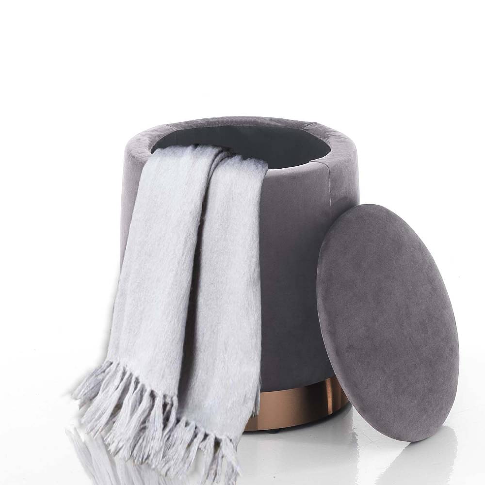 Oresteluchetta Pouf imbottito contenitore OHIO GREY Vendita Economica