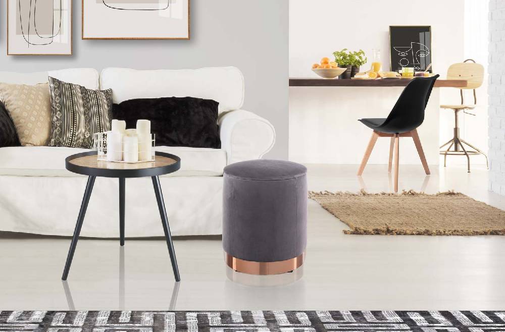 Oresteluchetta Pouf imbottito contenitore OHIO GREY Vendita Economica