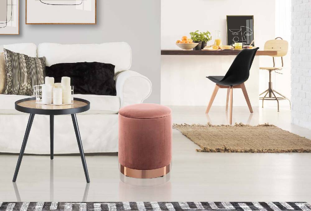 Oresteluchetta Pouf imbottito contenitore OHIO PINK Saldi Di Fabbrica