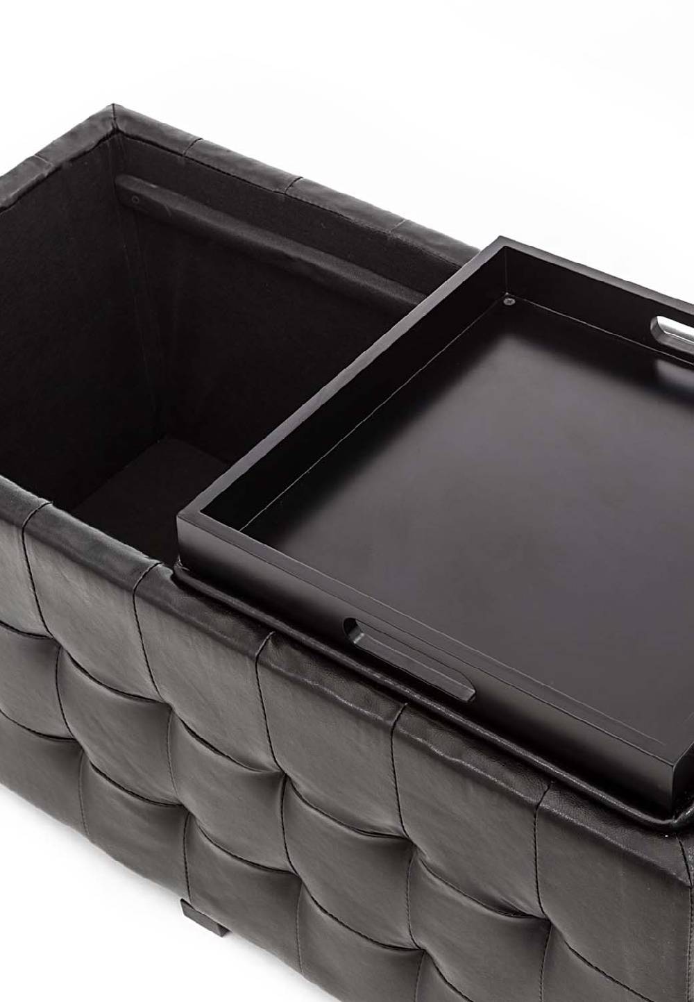 Oresteluchetta doppio pouf poggiapiedi LOWELL BLACK In Saldo