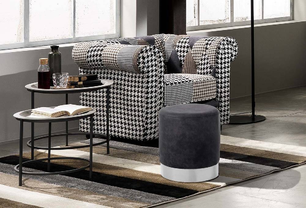 Oresteluchetta pouf / sgabello GROVE DARK GREY Moda