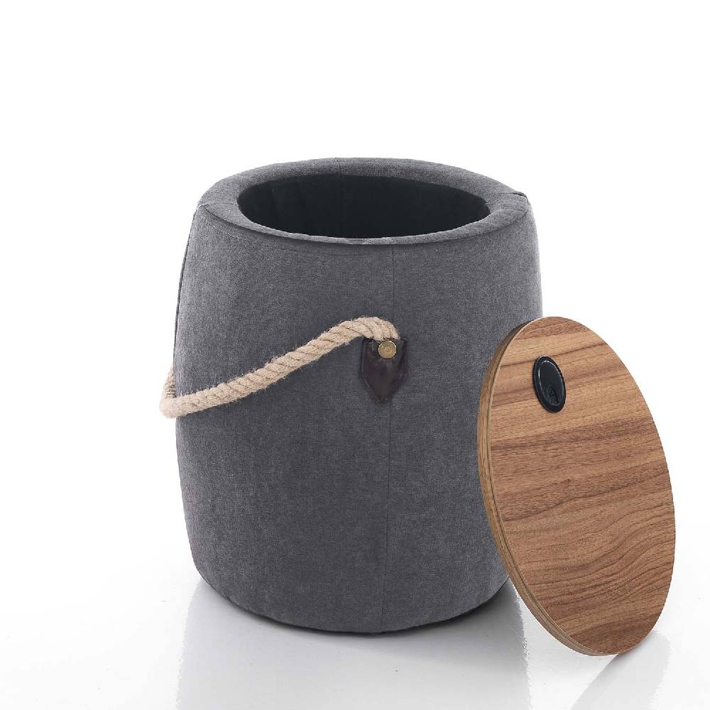Oresteluchetta Pouf imbottito contenitore ANCHOR DARK GREY 2025