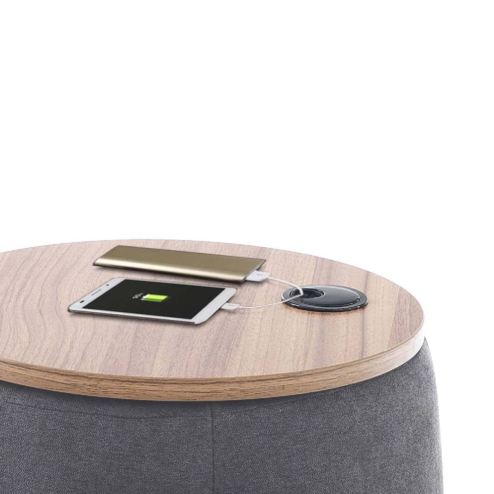Oresteluchetta Pouf imbottito contenitore ANCHOR DARK GREY 2025