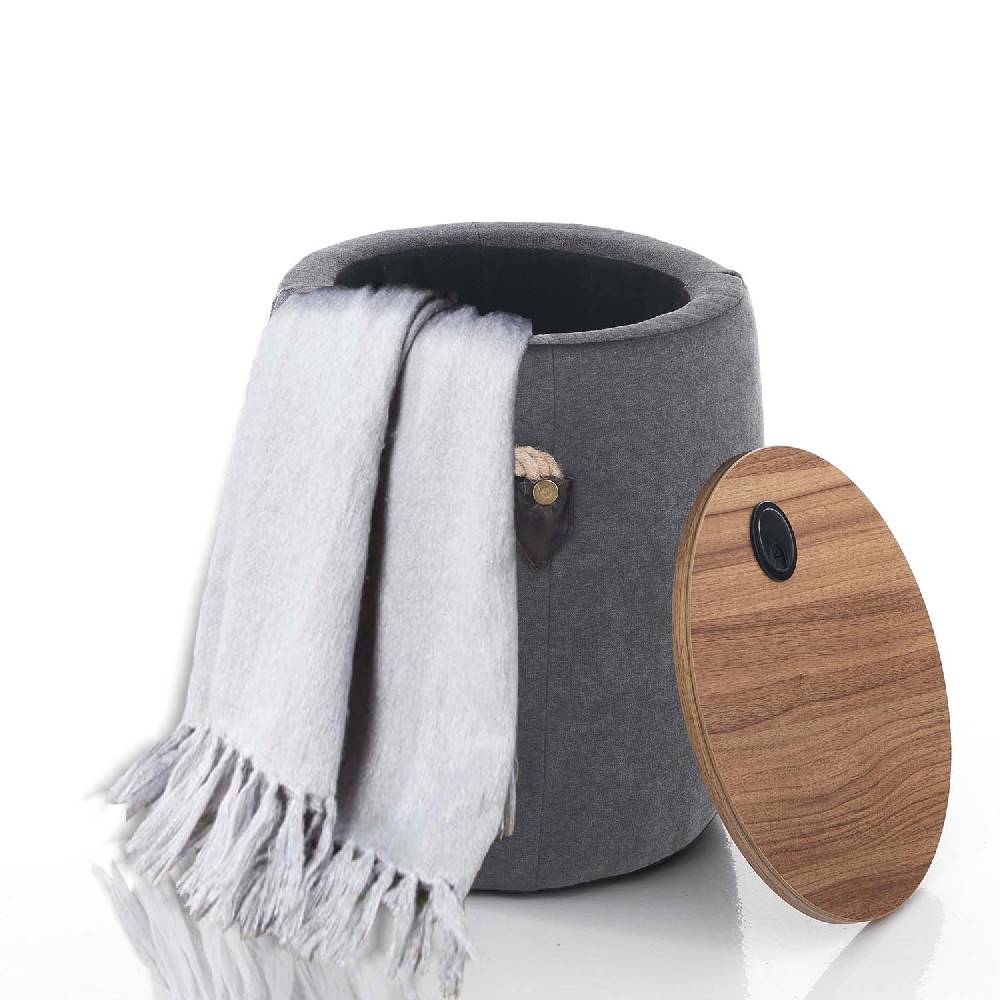 Oresteluchetta Pouf imbottito contenitore ANCHOR DARK GREY 2025
