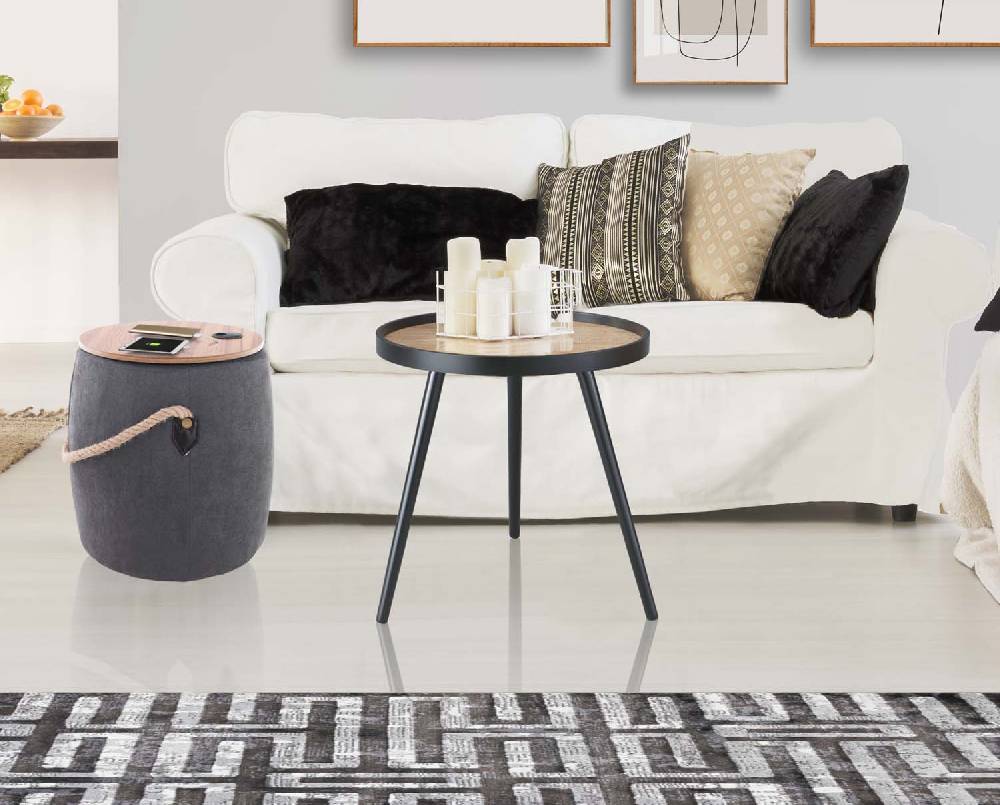Oresteluchetta Pouf imbottito contenitore ANCHOR DARK GREY 2025