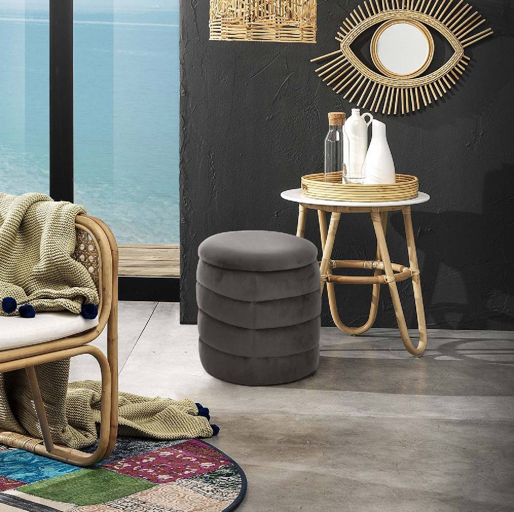 Oresteluchetta Pouf imbottito contenitore BURLEY GREY Prezzo Ridotto