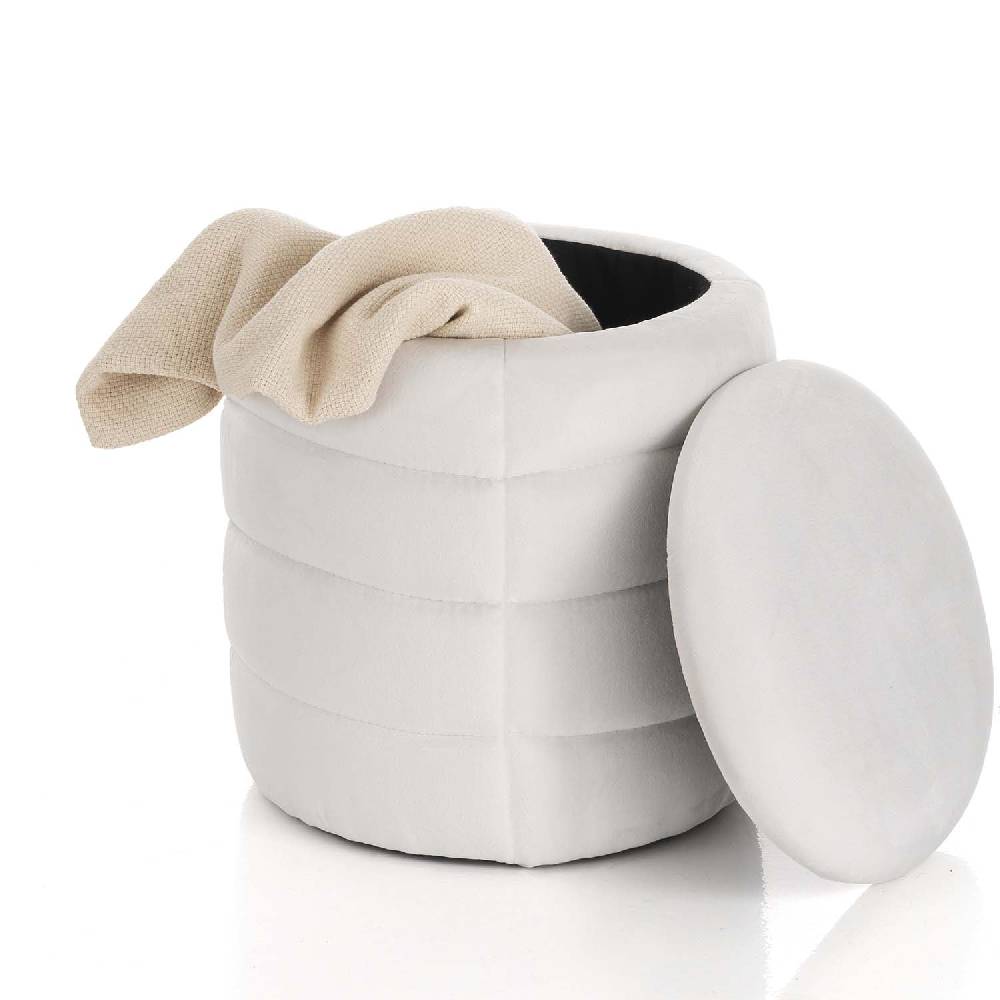 Oresteluchetta Pouf imbottito contenitore BURLEY WHITE Sottocosto