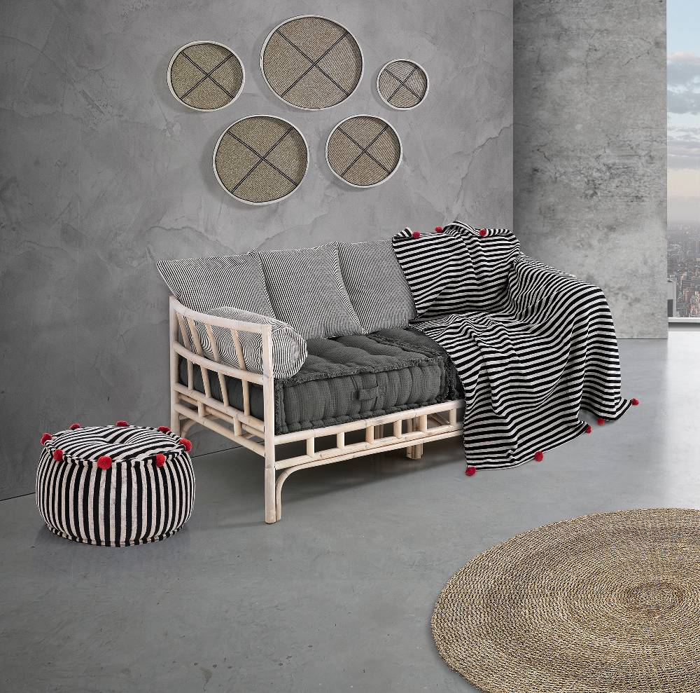 Oresteluchetta Pouf rotondo STRIPE-B CORAL Offerte