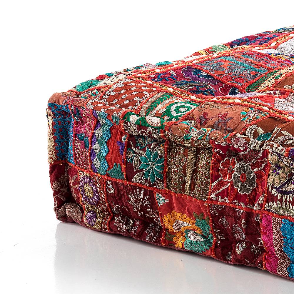 Oresteluchetta Pouf rettangolare YANTRA RED PATCHWORK Nuovo