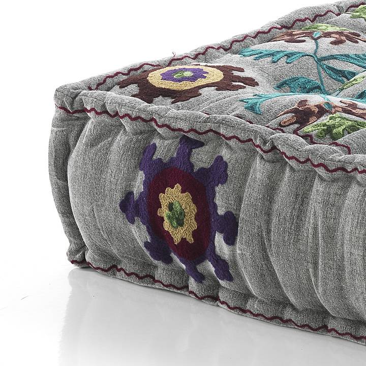 Oresteluchetta Pouf quadrato YANTRA LIGHT GREY Negozi Online