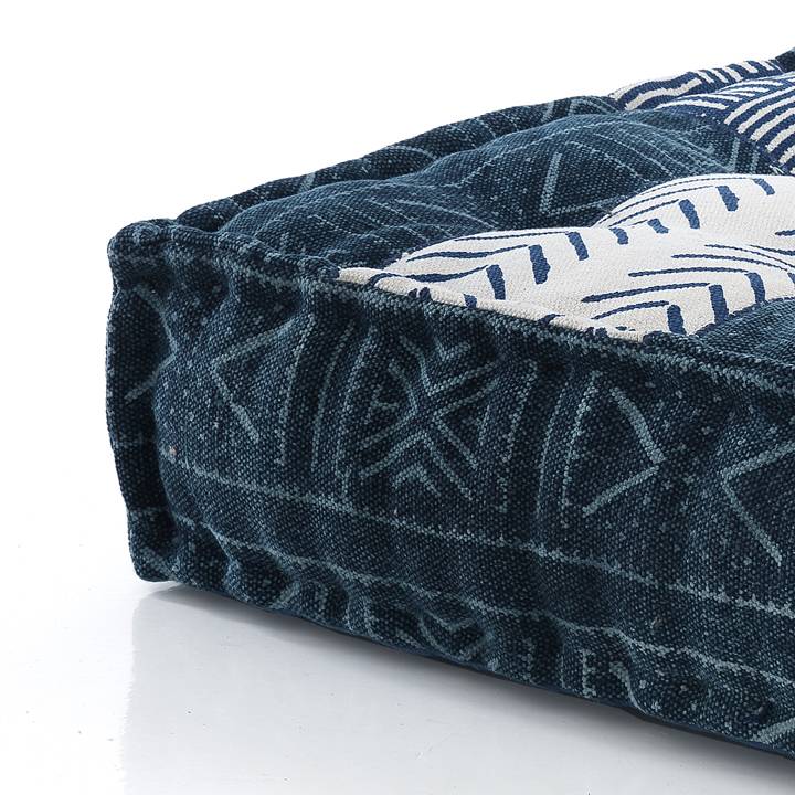Oresteluchetta Pouf quadrato YANTRA BLUE/BEIGE Consegna Veloce