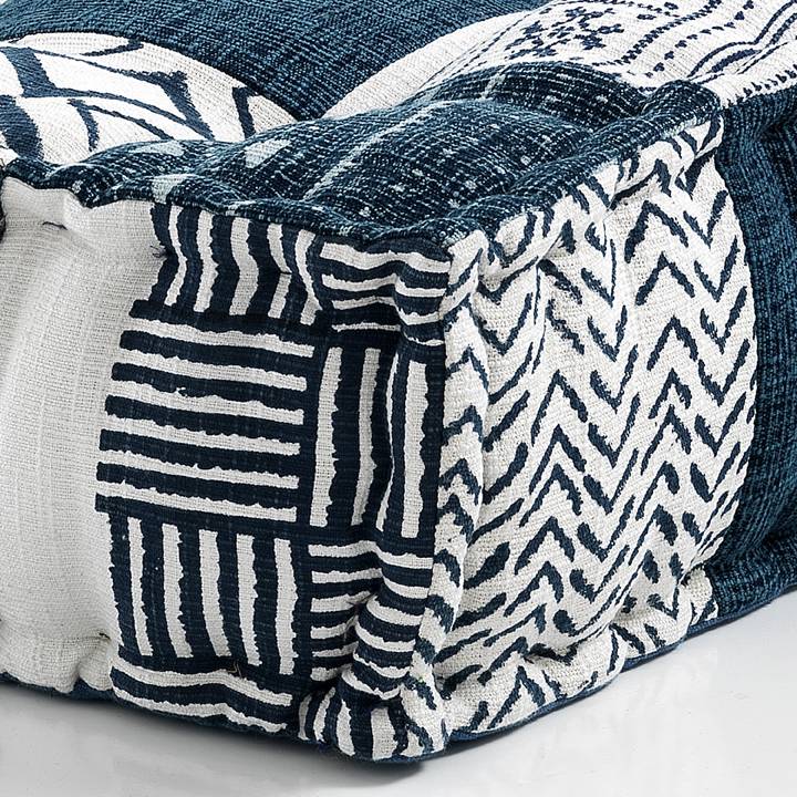 Oresteluchetta Pouf quadrato YANTRA WHITE/BLUE Promozione Limitata