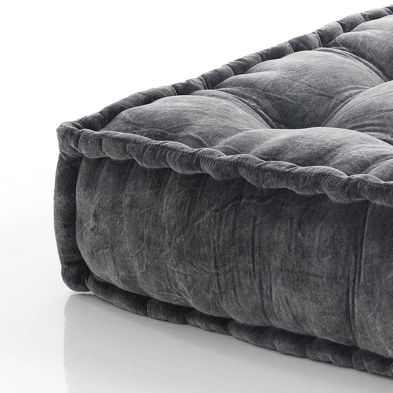 Oresteluchetta Pouf quadrato VELLUTO YANTRA GREY Affare Del Giorno