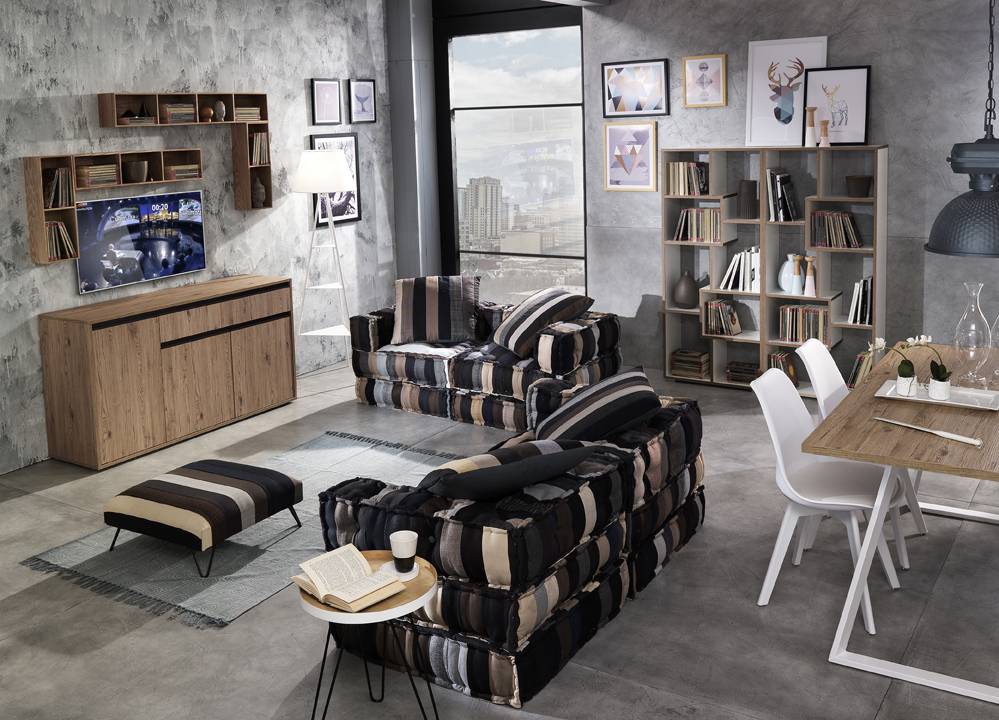 Oresteluchetta Pouf quadrato YANTRA STRIPES Prezzo Ridotto