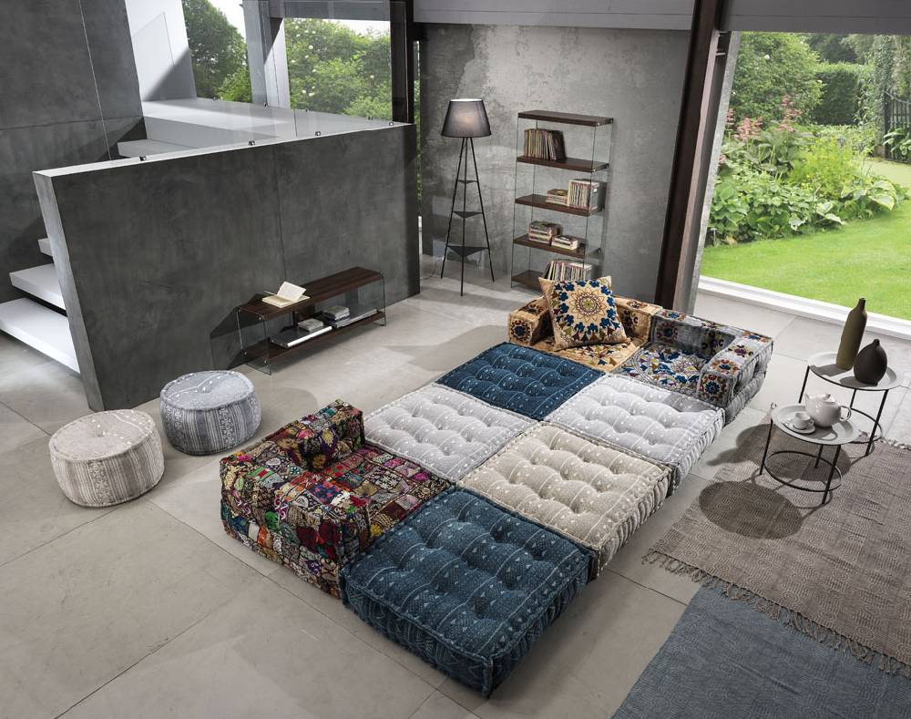 Oresteluchetta Pouf rotondo YANTRA GREY Economico
