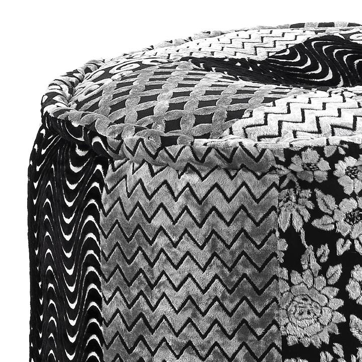 Oresteluchetta Pouf rotondo YANTRA BLACK/GREY Offerte