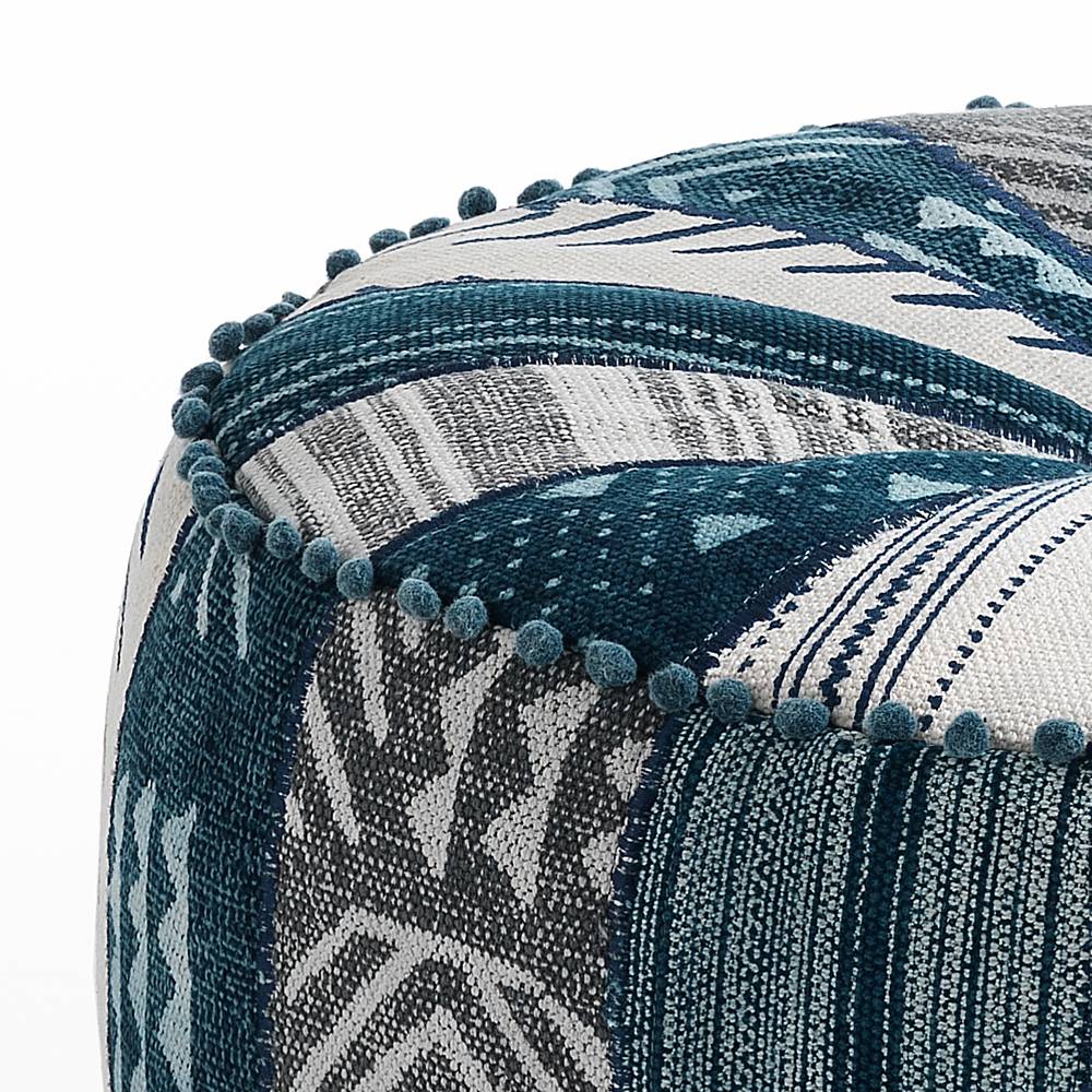 Oresteluchetta Pouf rotondo YANTRA BLUE PATCH Vendita Economica