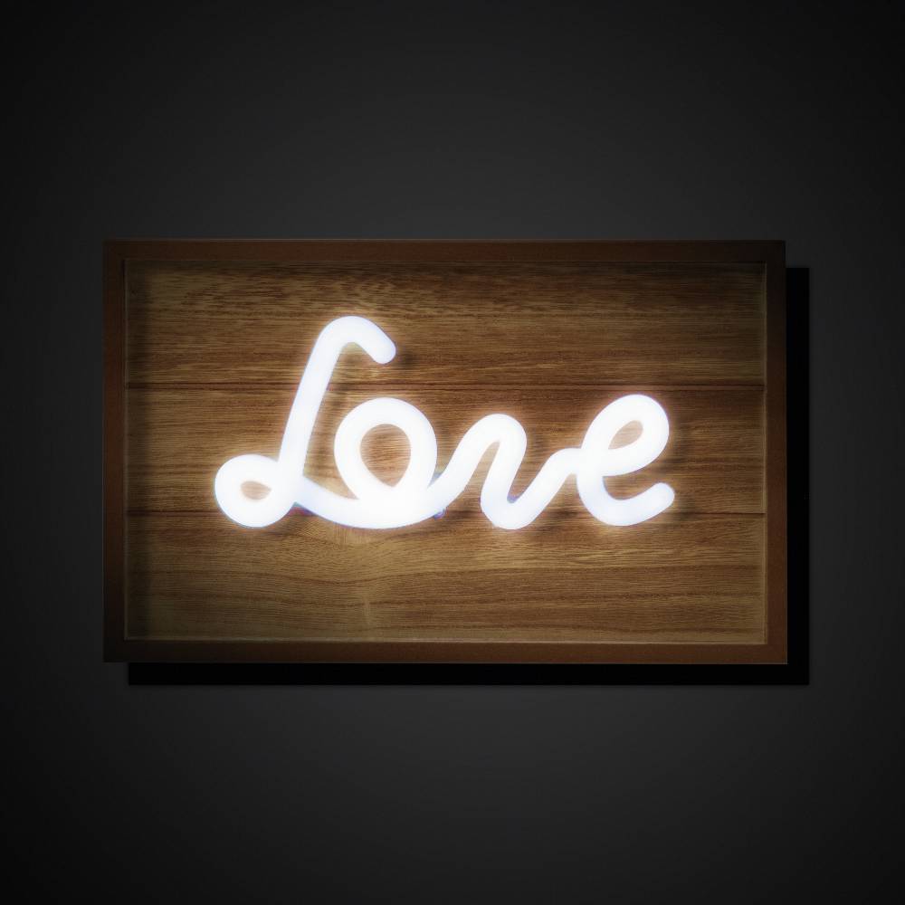 Oresteluchetta pannello da parete luminoso LOVE WOOD Economico