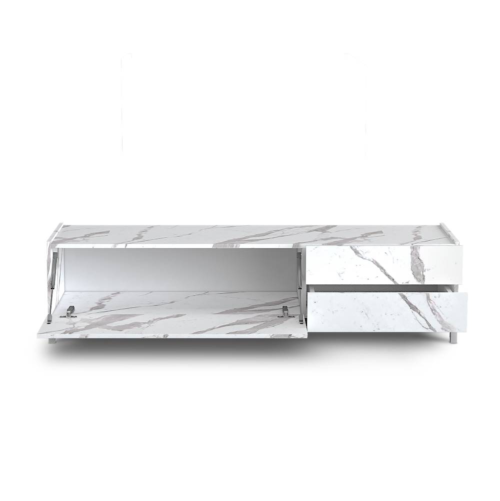 Oresteluchetta PORTA TV BURHAM WHITE MARBLE Pezzi Unici