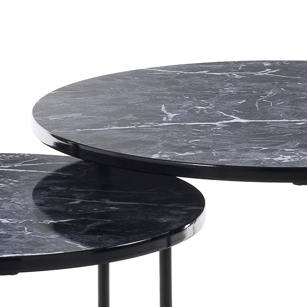 Oresteluchetta Set 2 tavolini OMAHA BLACK MARBLE 50% di sconto per tempo limitato