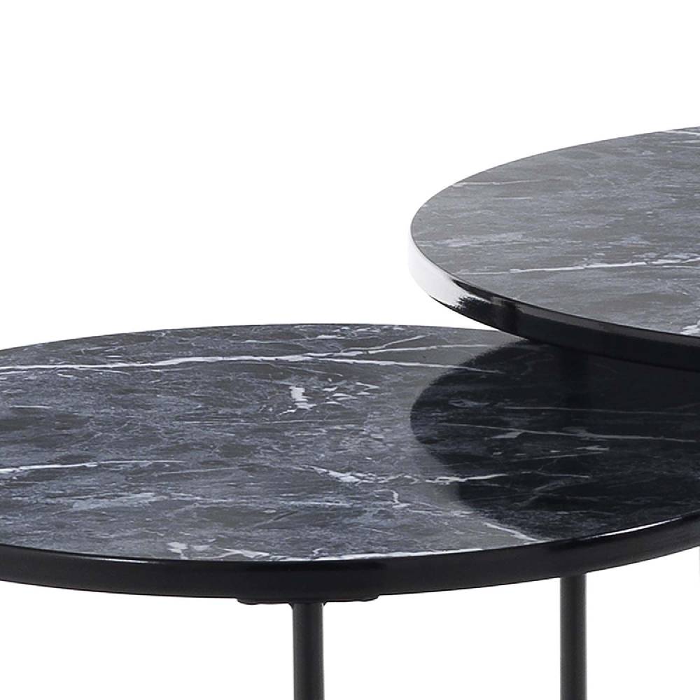 Oresteluchetta Set 2 tavolini OMAHA BLACK MARBLE 50% di sconto per tempo limitato